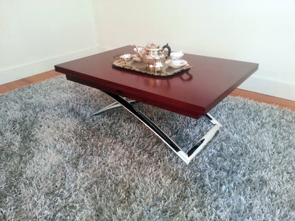 Expand Coffee Table in cherry wood folds and converts into a larger table - expandfurniture.com