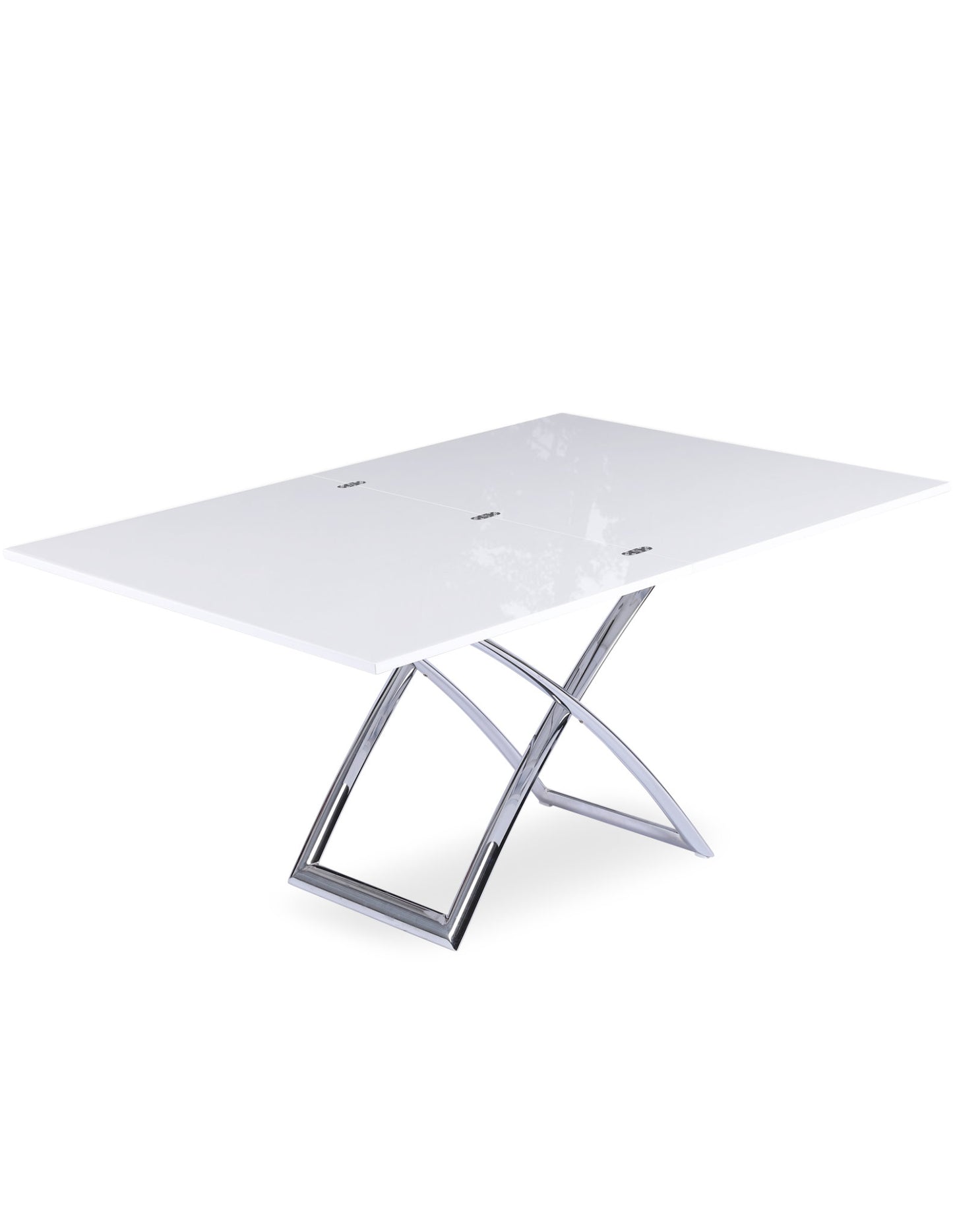 Expand Table in glossy white with hydraulic lift coffee dinner table transformer