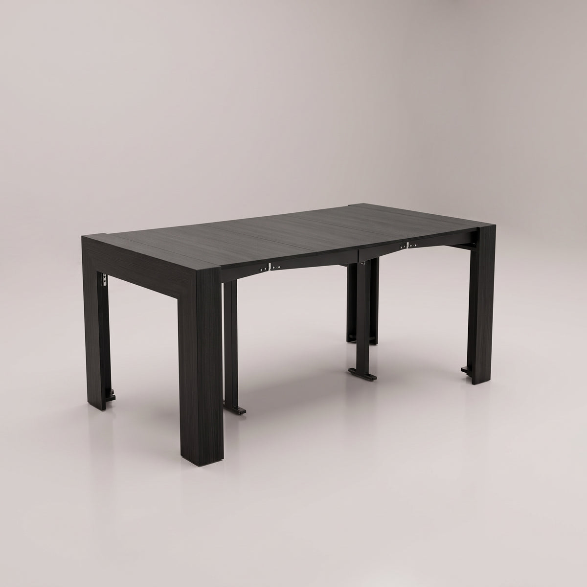 Expanda ultra slim compact away table expanded open ready to seat 6 plus | Wood black