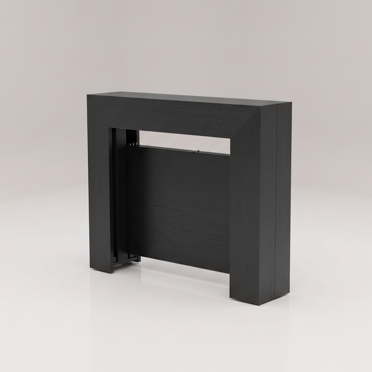 Expanda ultra slim compact away table expands to seat 6 plus | Wood black