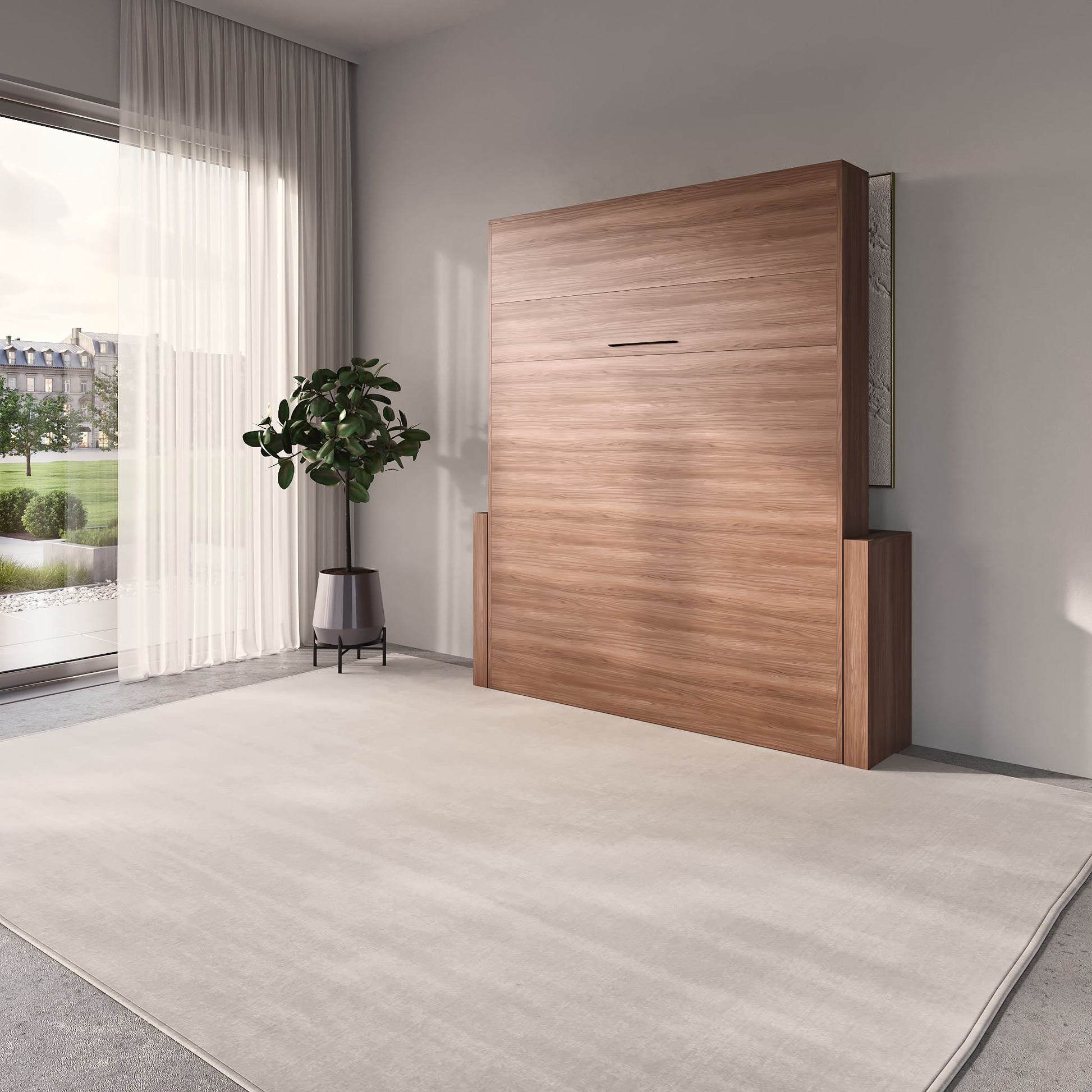 Expanse Murphy Bed raised up in a room
