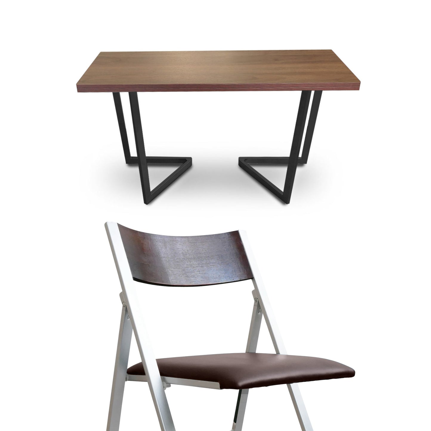 Flip-console-dining-set-chocolate-walnut-with-black-legs-and-walnut-nano-chairs