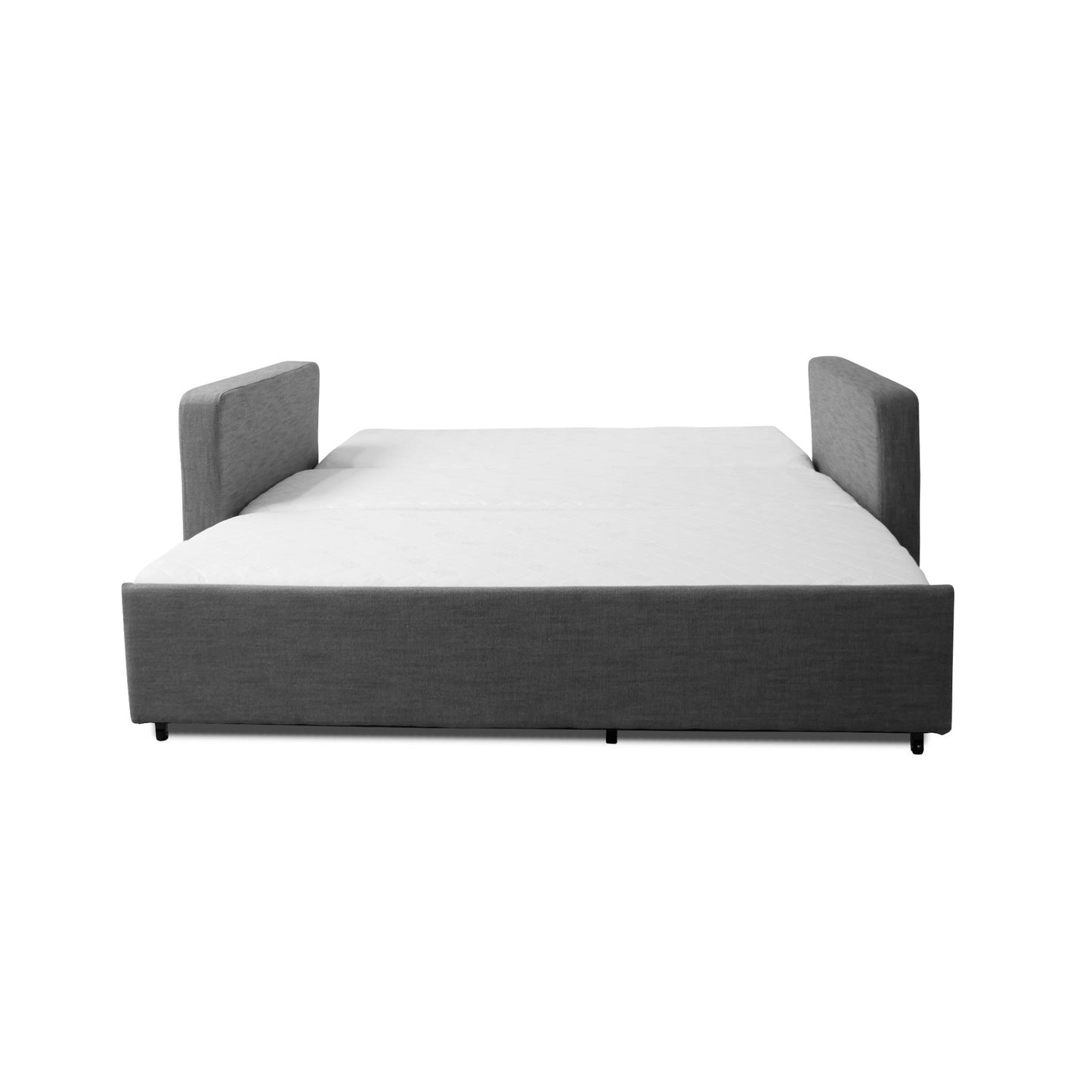 Grey-Harmony-sofa-bed-with-memory-foam-mattress-opened-into-comfortable-sleep-mode