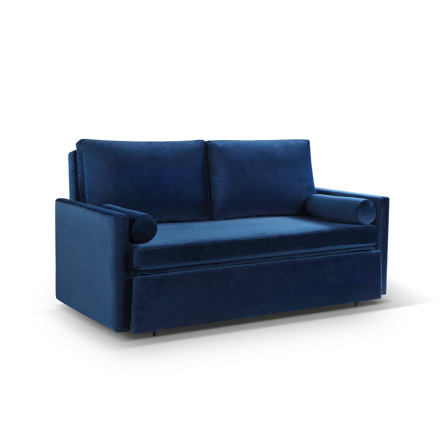 Harmony 2 - Queen in Navy Blue microfiber - Amazingly compact sofa bed with memory foam sleep feel