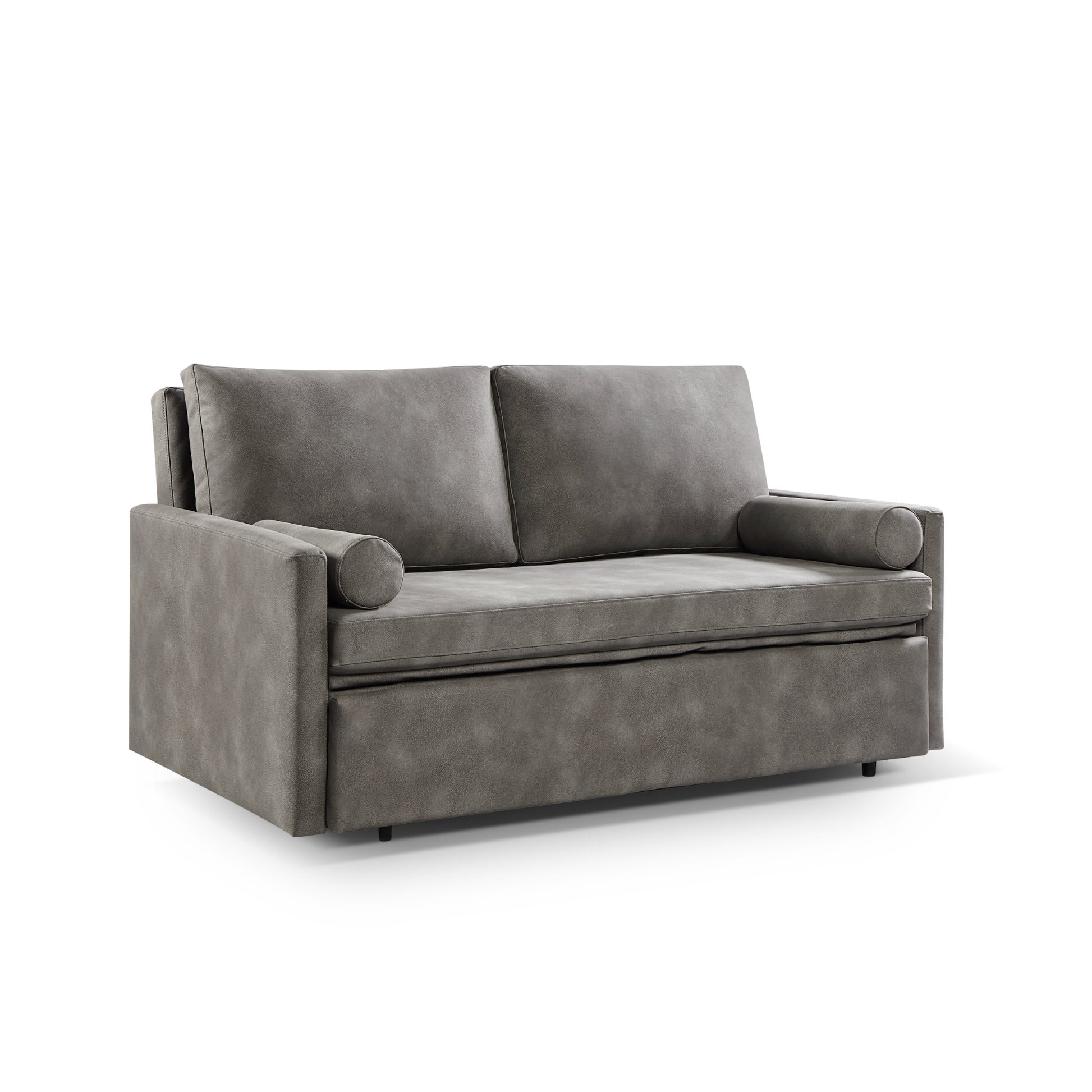 Harmony 2 - queen eco leather - Coastal grey sleeper sofa with memory foam