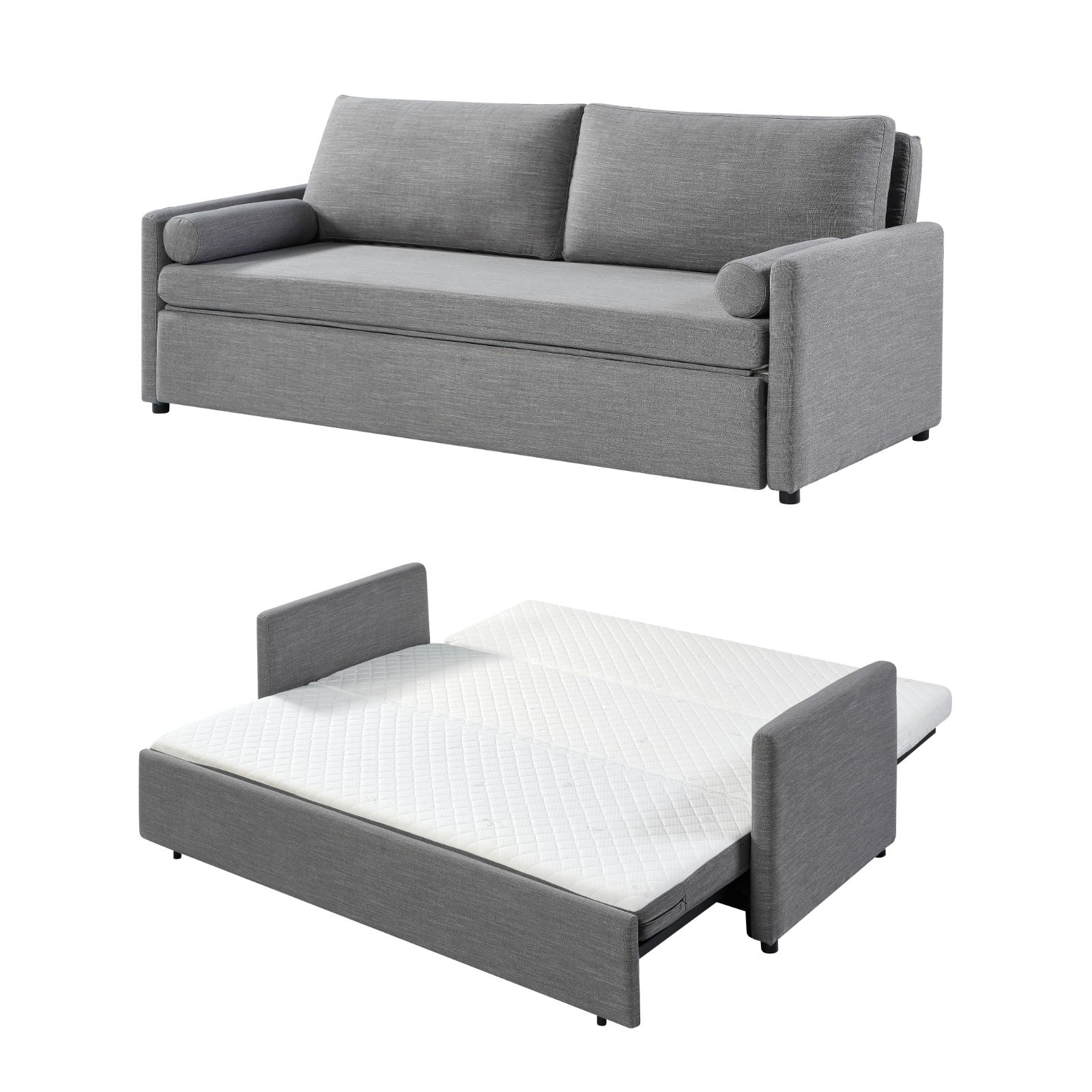 Harmony - wide King size sofa bed with memory foam even sleep - New Iron Grey fabric