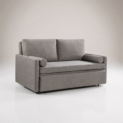 Harmony Sofa bed hides a queen size comfortable mattress inside in Iron Grey