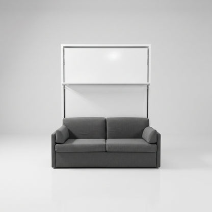 Compatto Italian Murphy Bed with float shelf over storage couch - by expand furniture