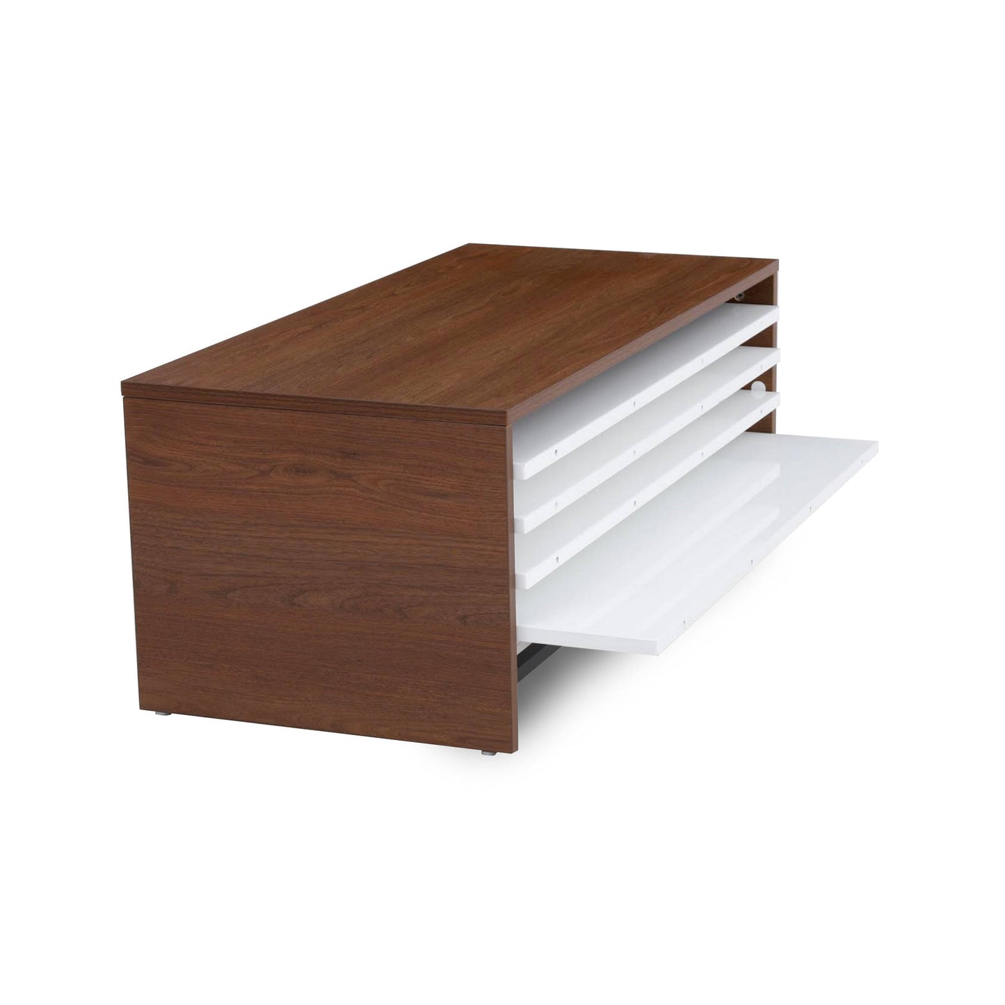 Junior Giant Cache - Extensions Storage Coffee Table - Wood walnut with white extensions inside