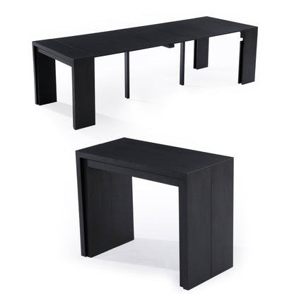 Junior Giant Expandable Console Transforming Extending Table in wood black