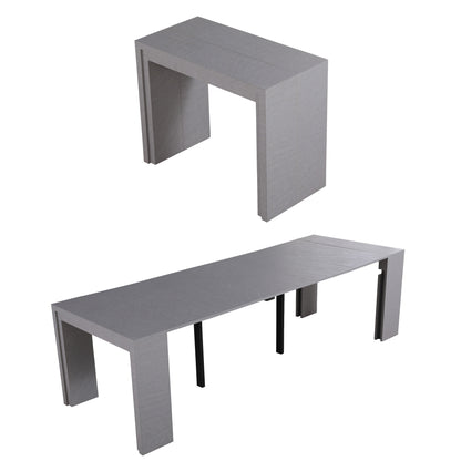 Junior Giant Extending Transforming Console table in Concrete texture finish - Seats 12