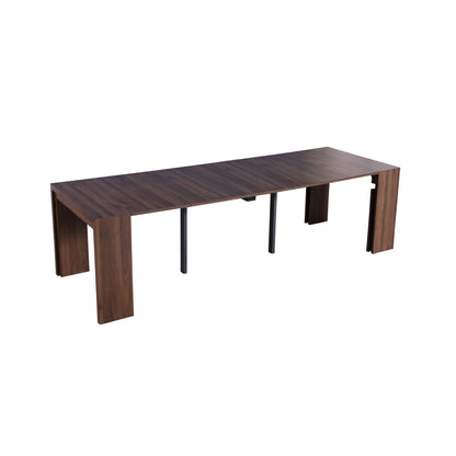 Junior-Giant-Revolution-in-chocolate-walnut-panel-extending-expanding-console-to-dinner-table