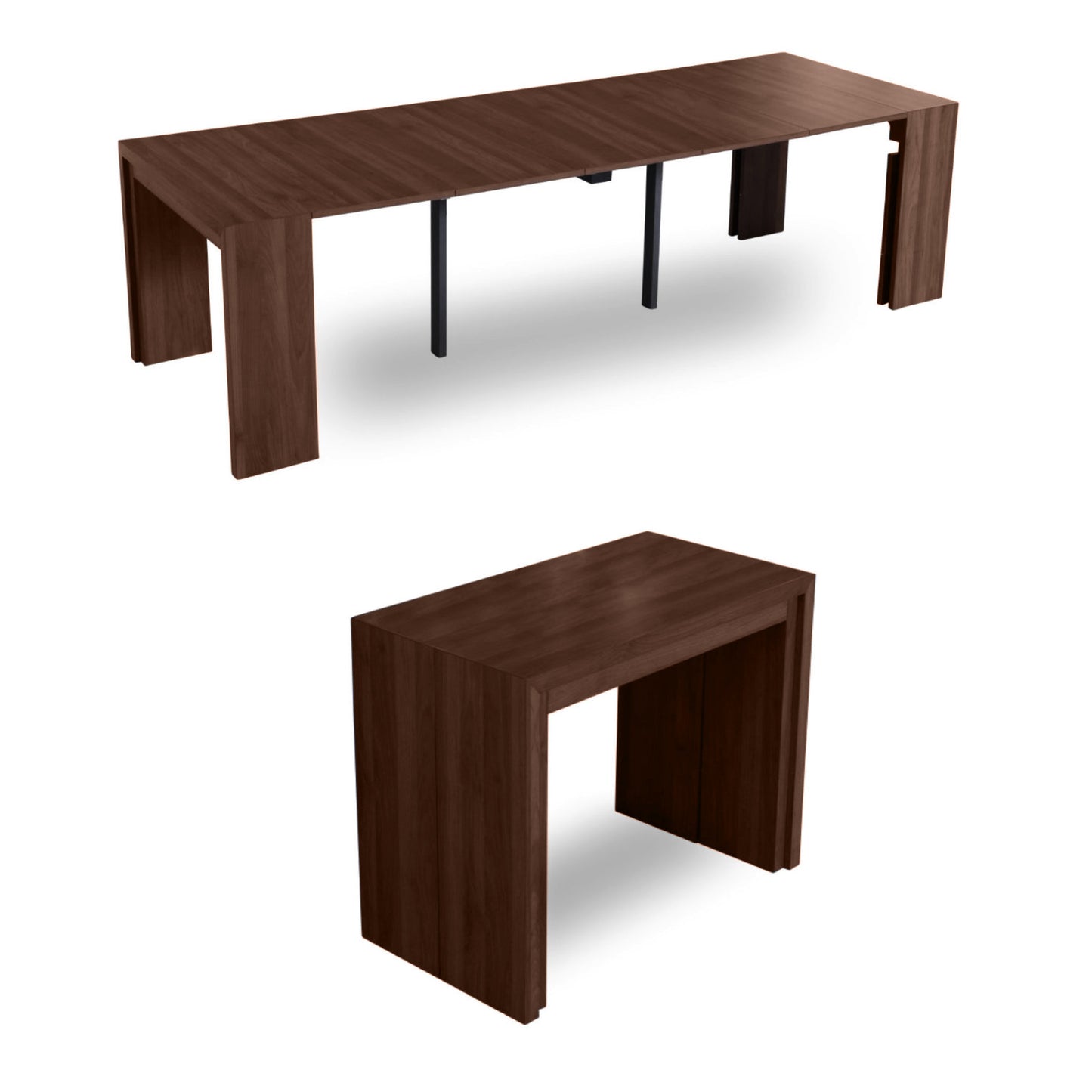 Junior Giant Transforming extending table in wood walnut - seats 12