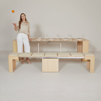 Junior Giant Curve Oak wood Table build it to size for your dinners