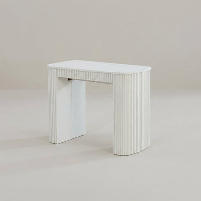 Junior Giant Curve expandable table in compact console form | Wood White