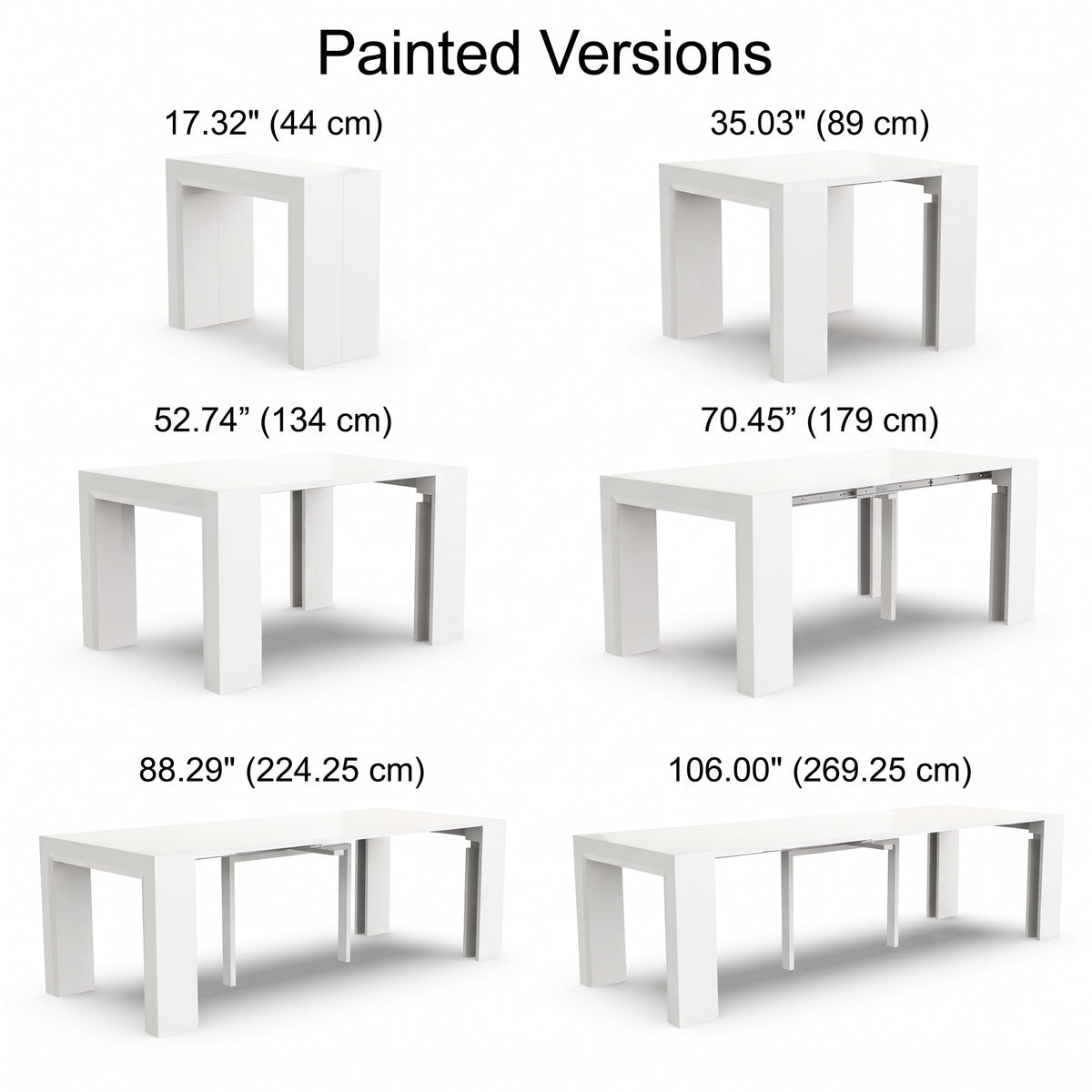 Junior Giant 6 tables in 1 dimensions | Glossy White