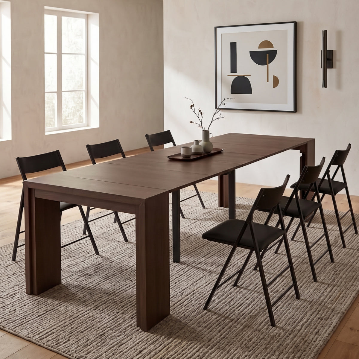 Junior giant expanded as a dinner set from console | Wood Walnut