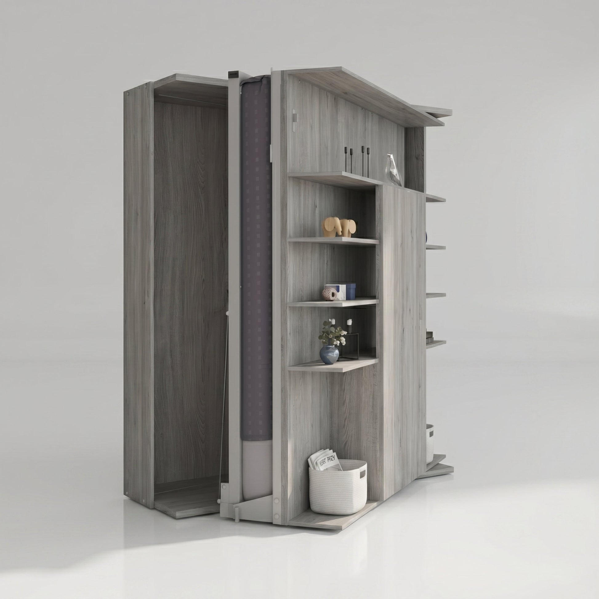 LMG Rotating Murphy Bed with Sliding Table | Eucalipto Chiaro