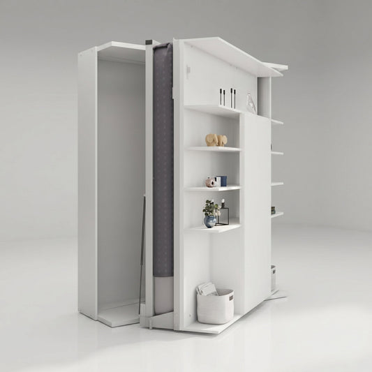 Compatto - Wall bed Revolving Bookcase Table