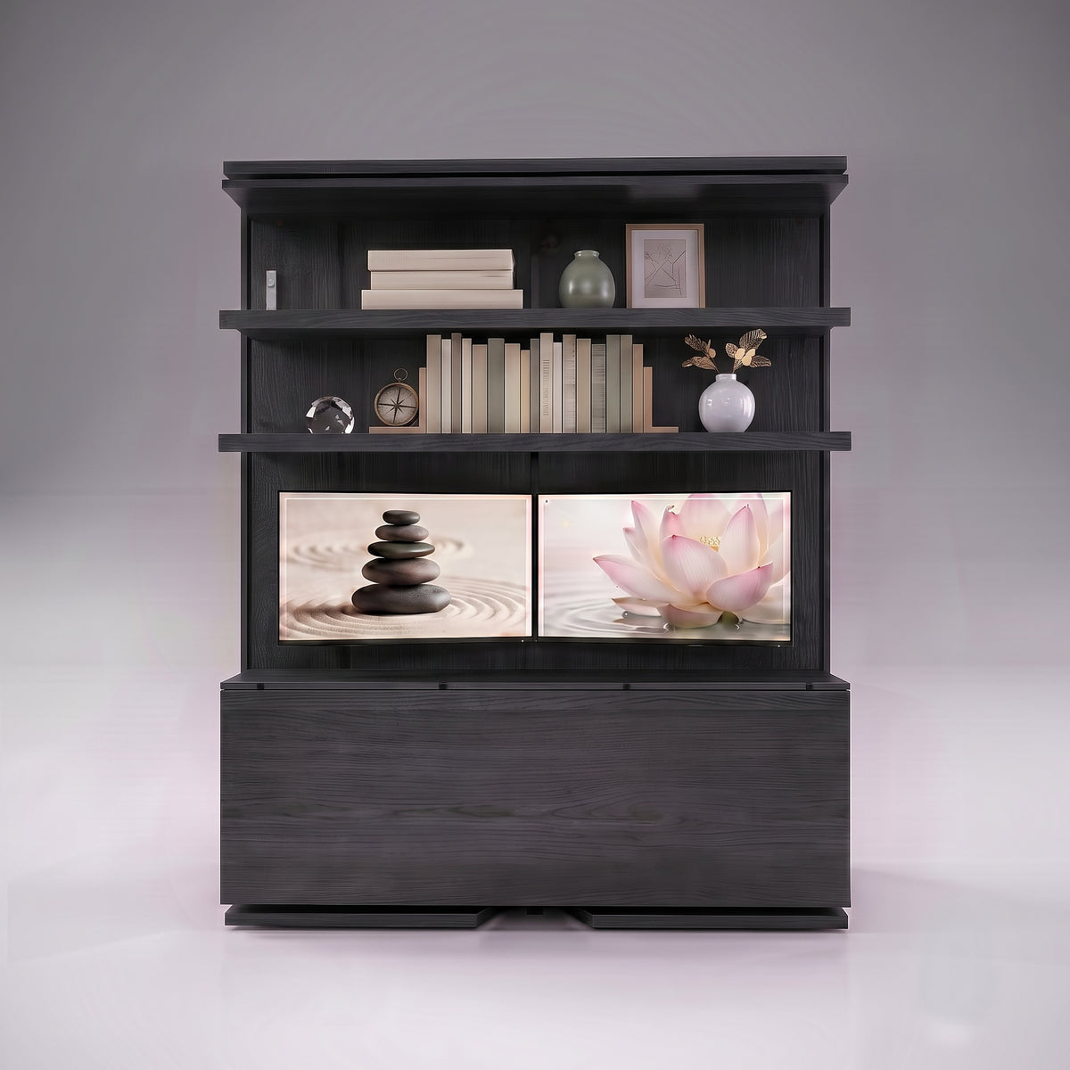 LMG HZT Compatto Rotating Murphy Bed Office | Rovere Carbone