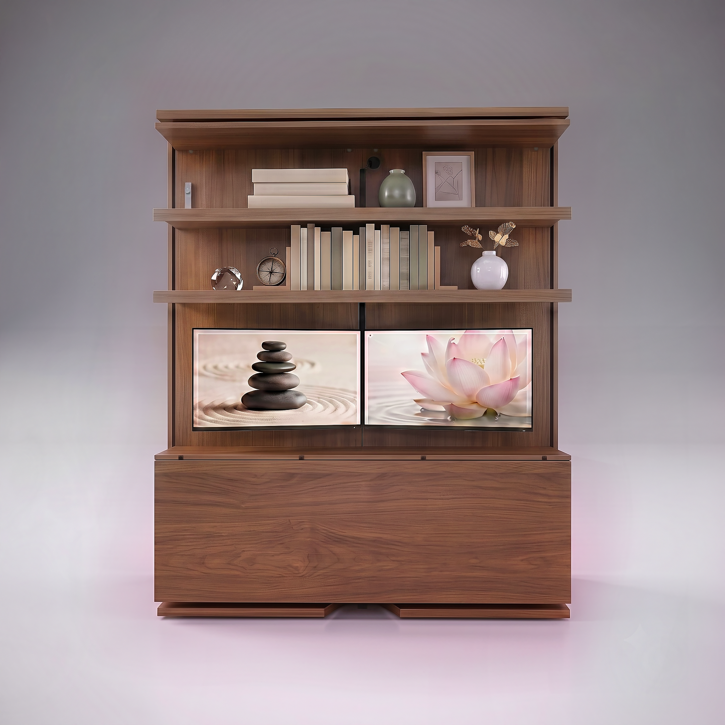 LMG HZT Rotating Murphy Bed Monitors and Desk - Expand Furniture | Noce