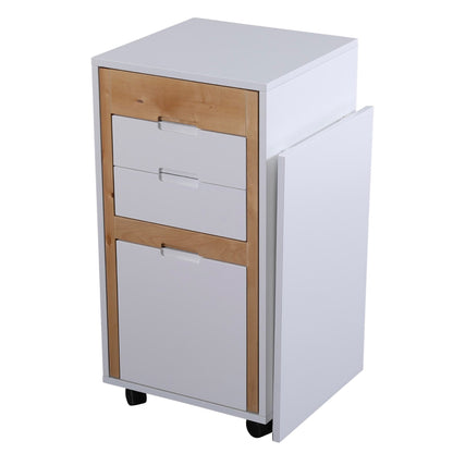 Ludovico Micro office with wood and white mix - modern designer office cabinet desk