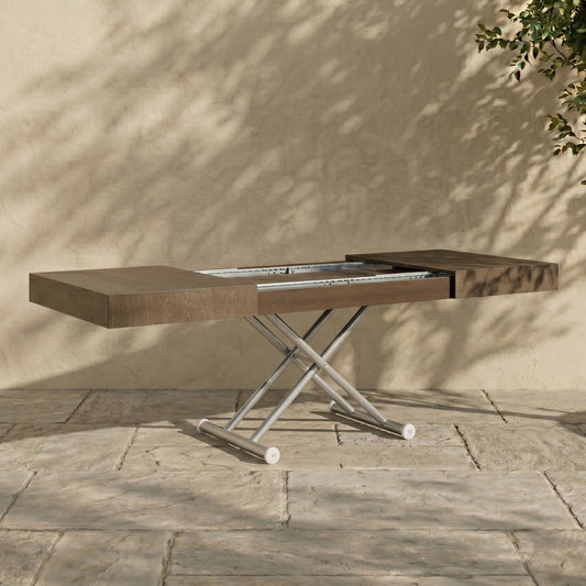 Outdoor coffee dinner extending table from expand furniture