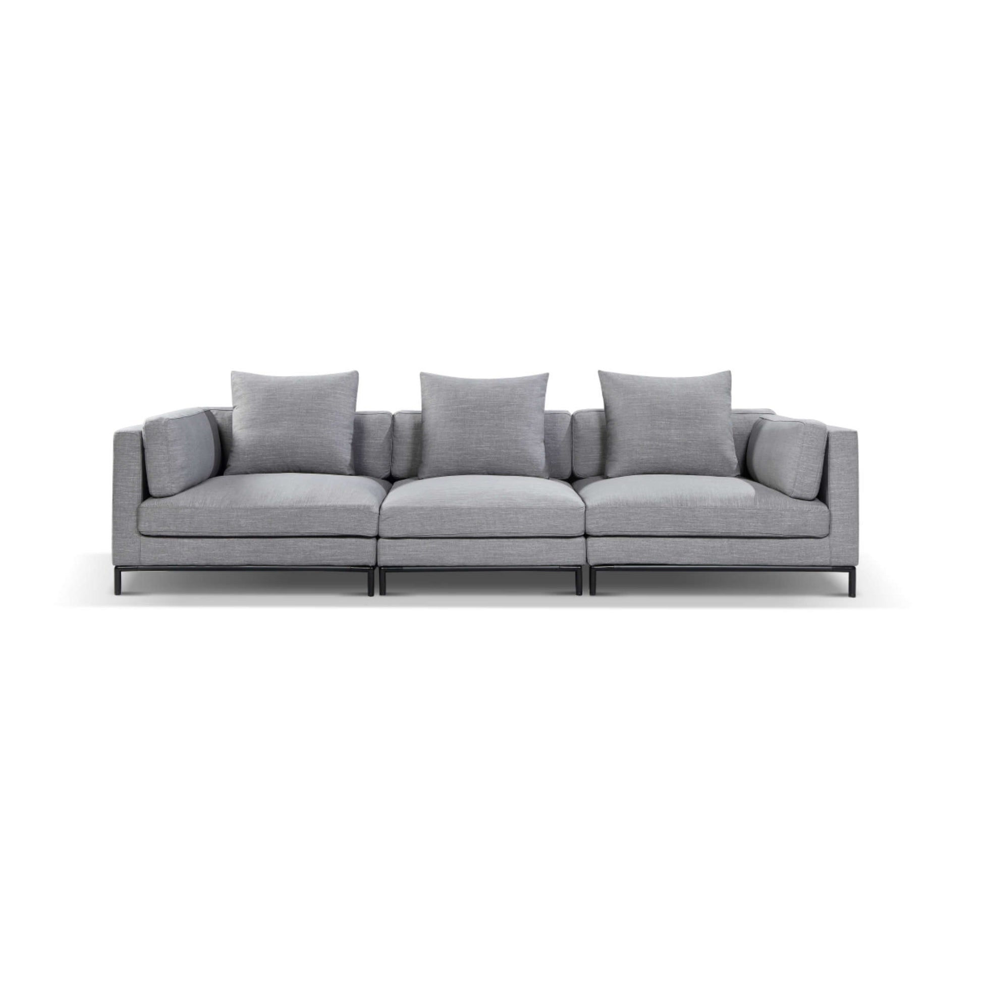 Mid century modern wide sofa for comfort and lounging sofa in grey migliore