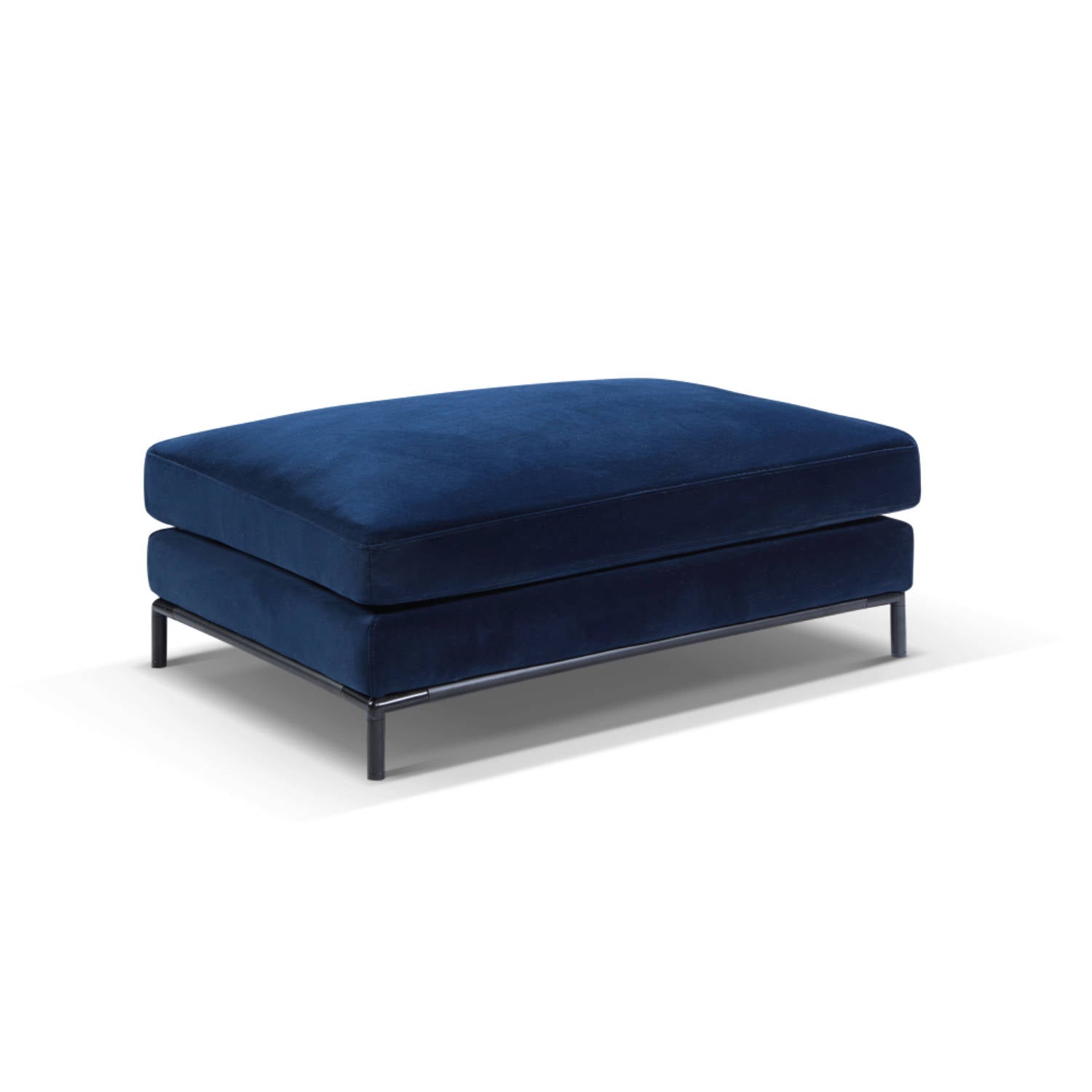 Migliore-Modular sofa ottoman in navy blue microfiber