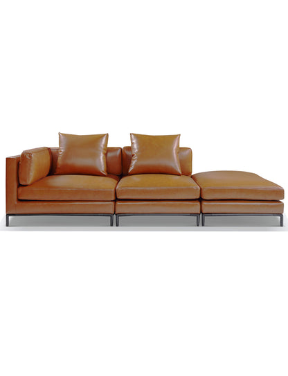 Migliore-Contemporary-3-module-sofa-Leather-orange-brown