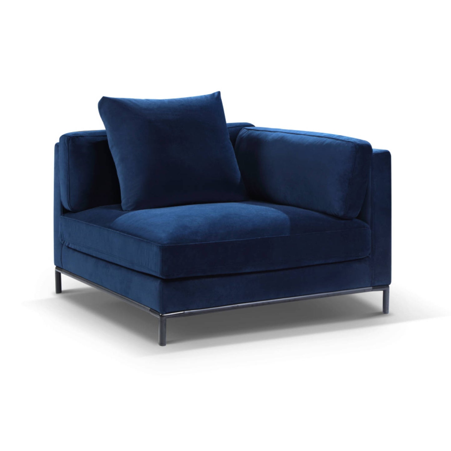 Migliore corner Sofa module in navy blue microfiber fabric with modular design