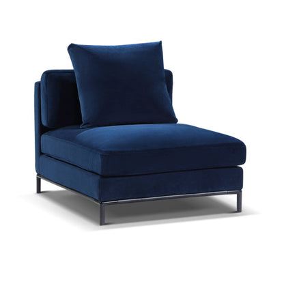 Migliore single Sofa module in navy blue microfiber fabric with modular design