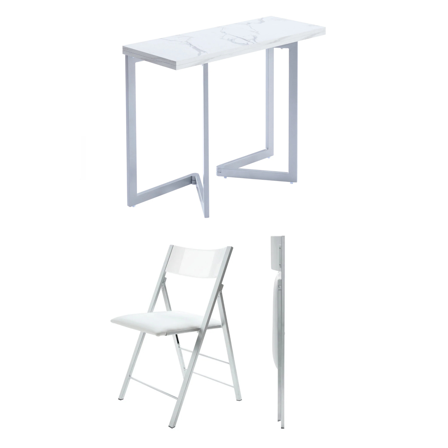 Mini Flip in Marble Texture with 2 nano chairs Transforming furniture bundle sale | Marble Texture