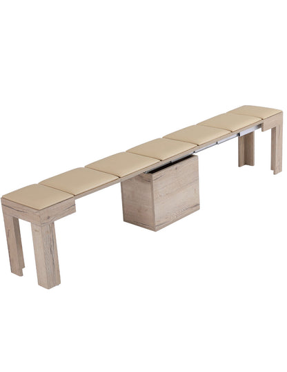 Mini Scatola in Grano panel with soft seat - extending bench opened to seat 5