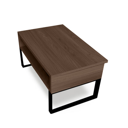 Mini-boost-lifting-coffee-table-in-compact-size-with-black-legs-and-chocolate-walnut-top