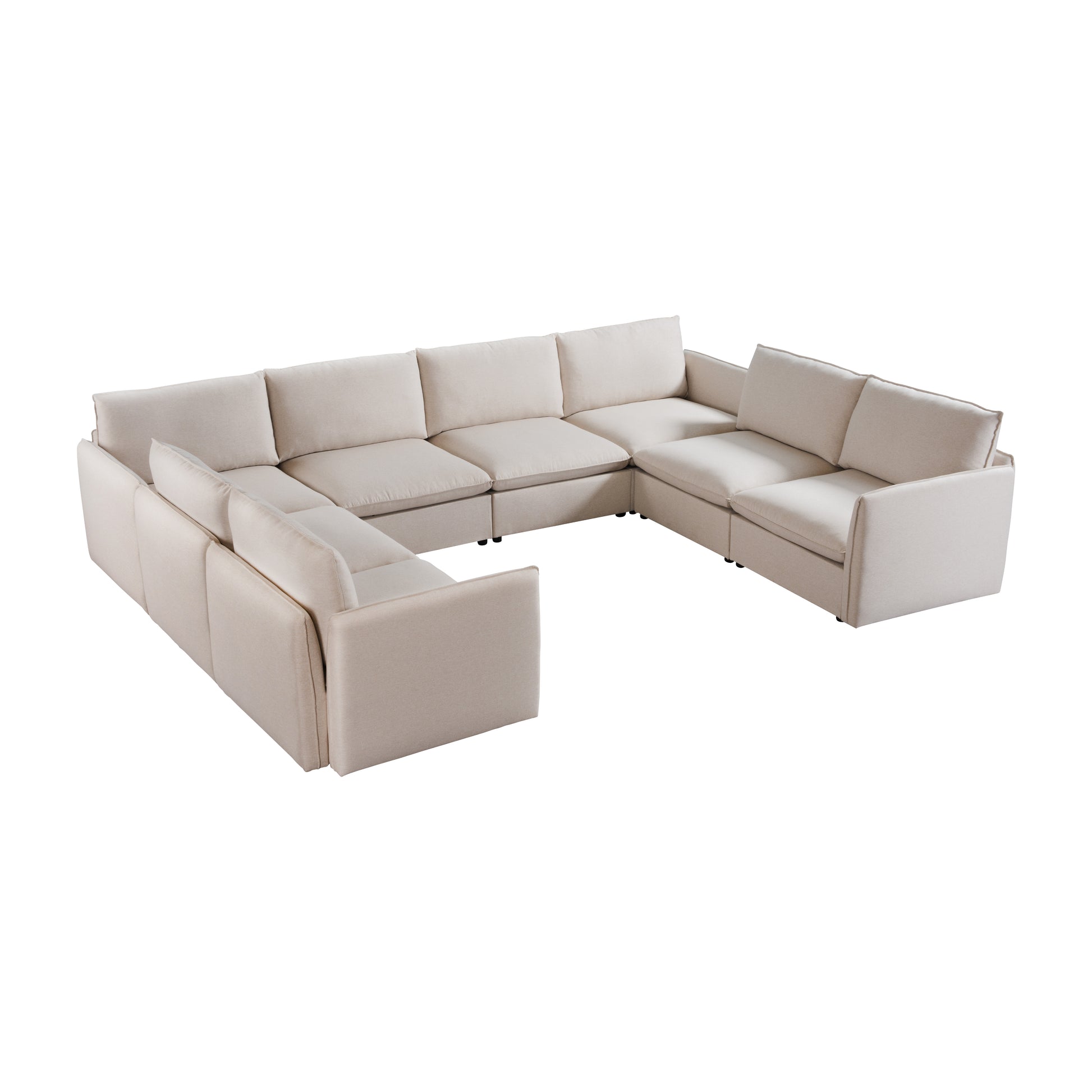 champagne mosaic sectional in large wrapped configuration 
