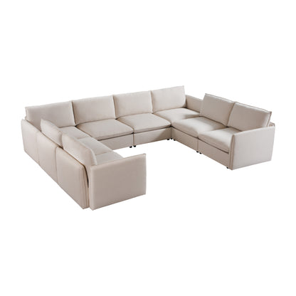 champagne mosaic sectional in large wrapped configuration 