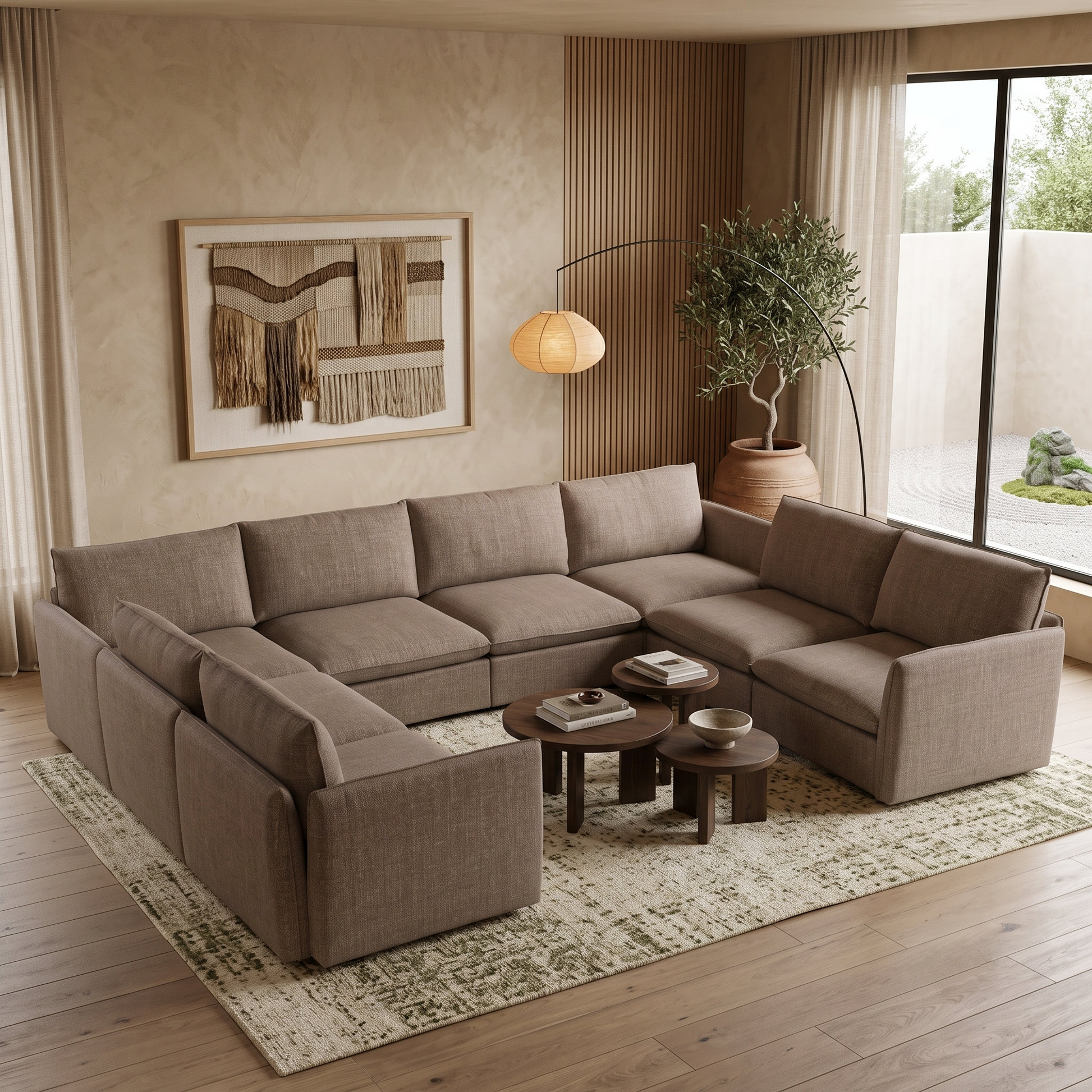 Mosaic super sectional modular sofa | Chestnut