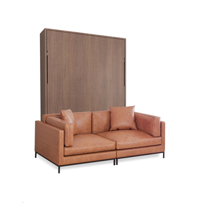 MurphySofa-Migliore-2-seat-sofa-system with walnut bed and leather sofa