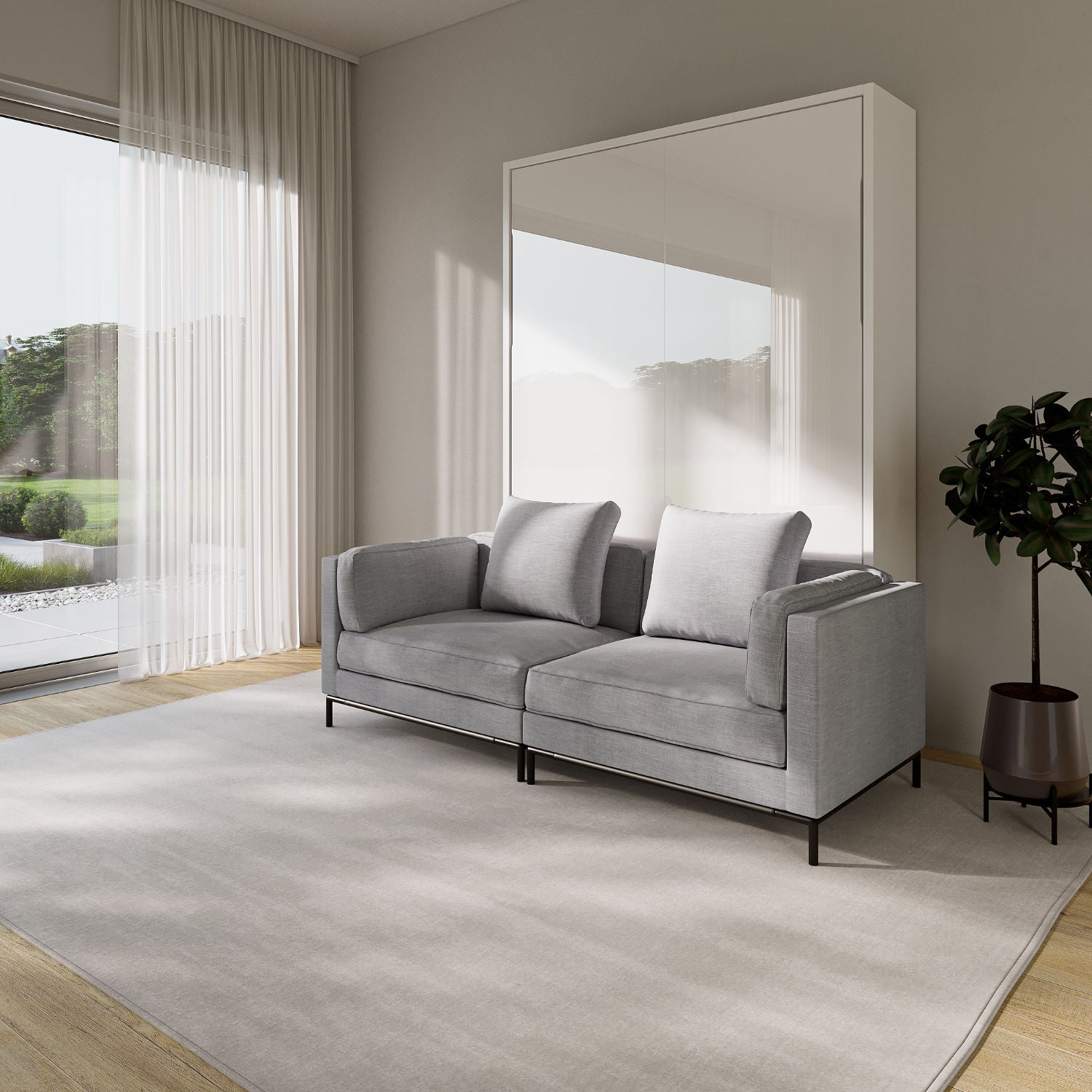 MurphySofa Migliore modern grey sofa wall bed combo