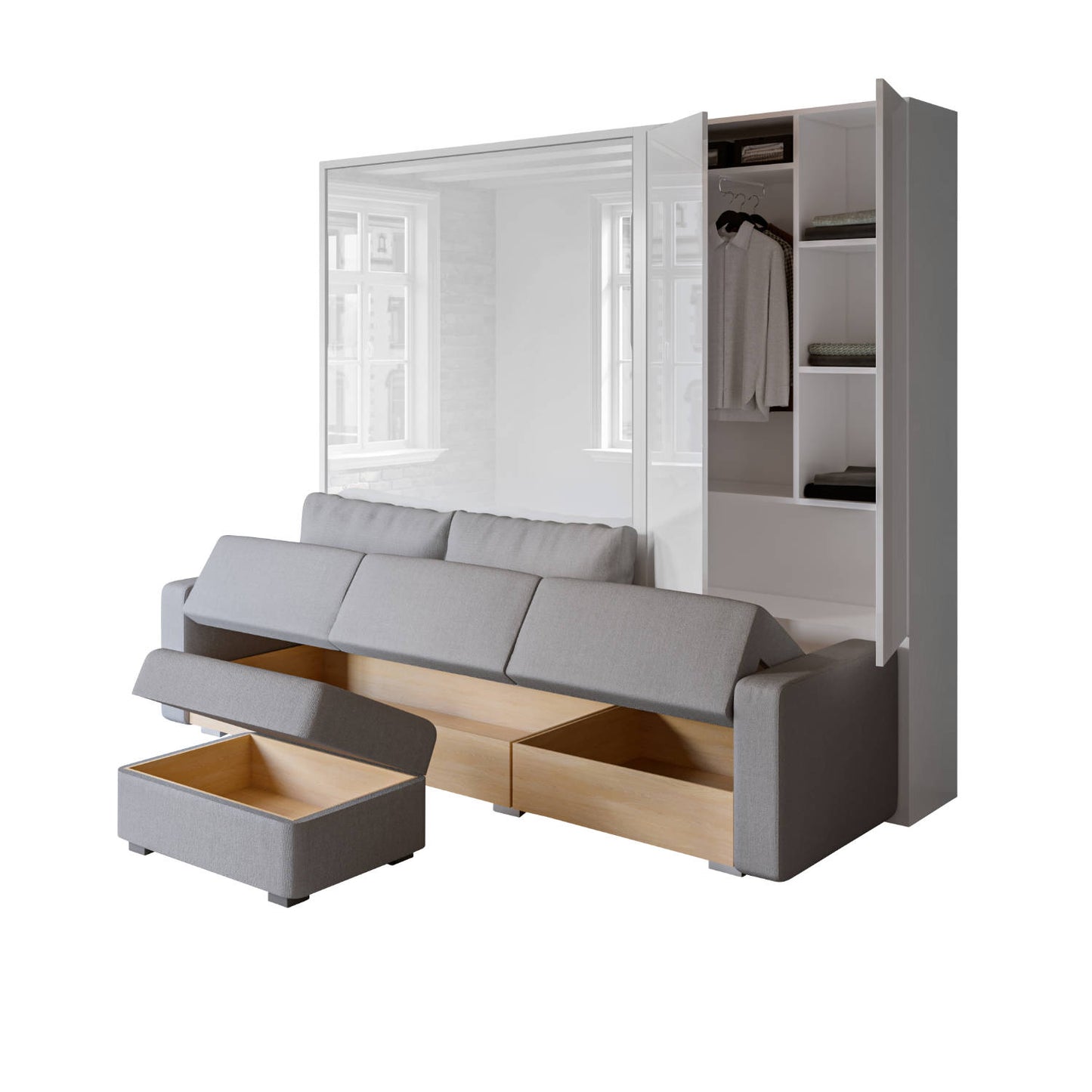 MurphySofa Sectional Couch Murphy Bed with storage