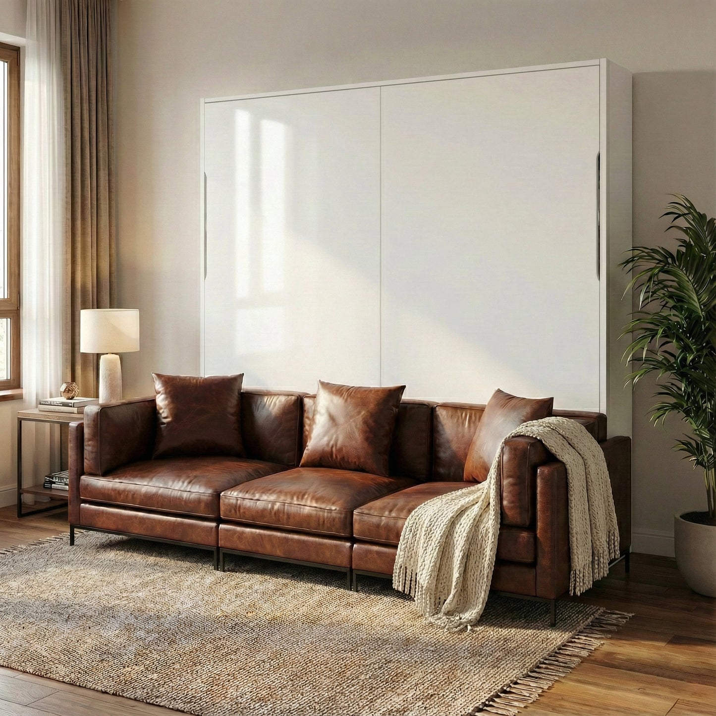 MurphySofa Migliore Modular King Size Wall Bed Sofa (Burnt Umbra) - US Only