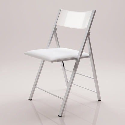 Nano modern padded folding chair by Expand Furniture | Glossy White