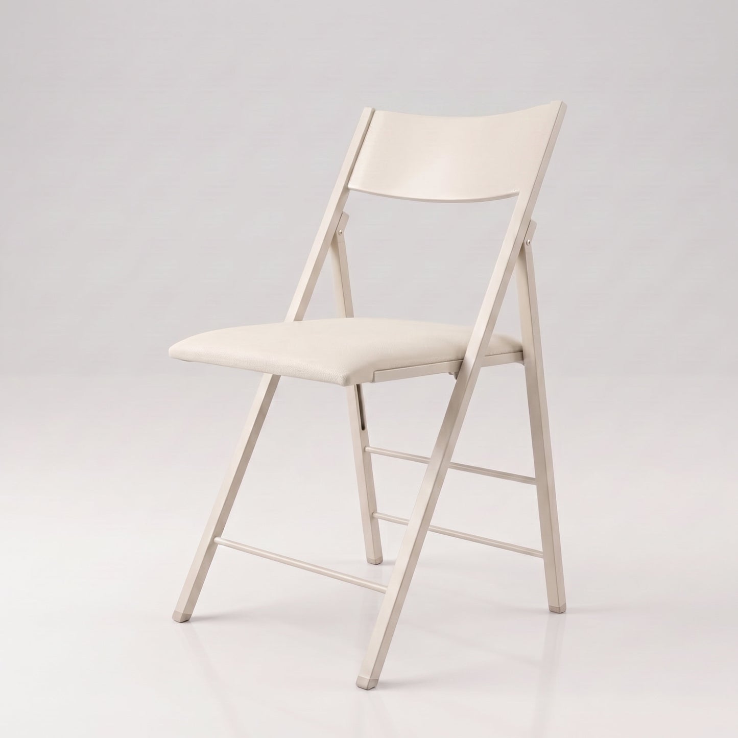 Nano wood folding chair with padded seat modern design in Satin Oak