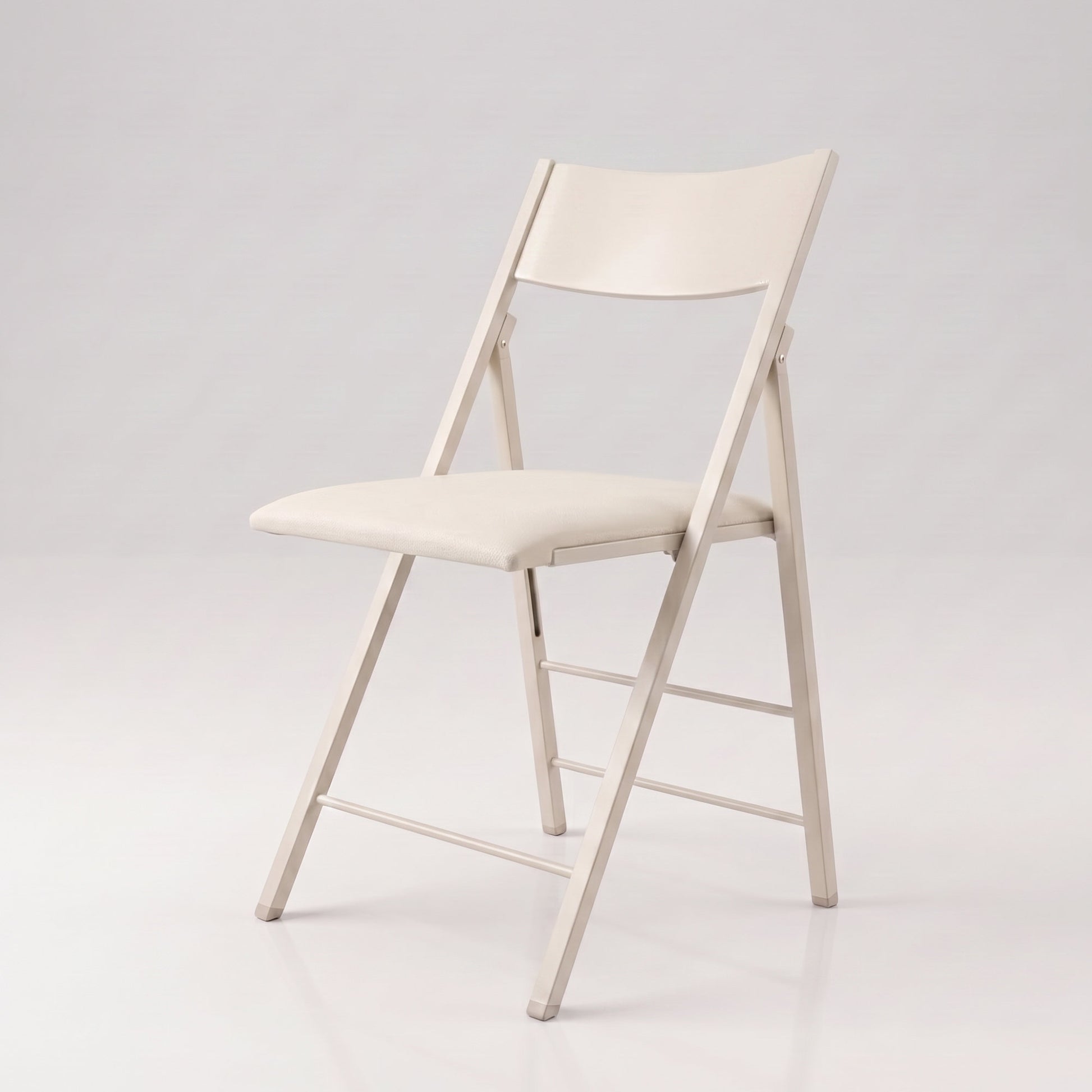 Nano wood folding chair with padded seat modern design in Satin Oak