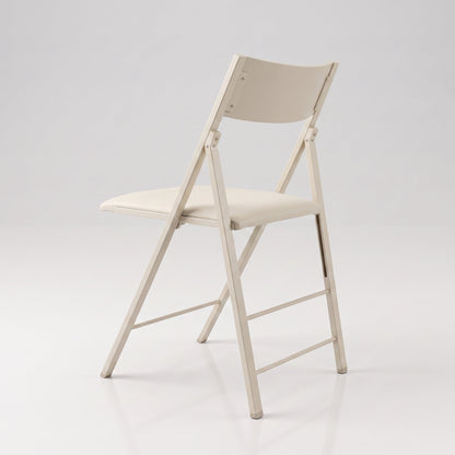 Nano wood folding padded seat modern chair in Satin Oak