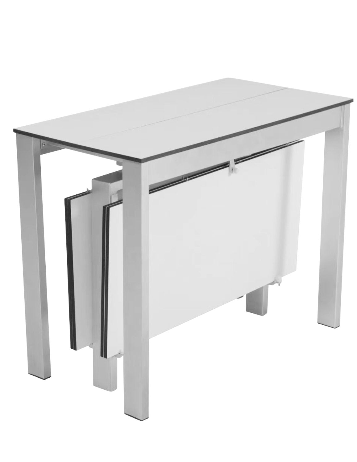 Outdoor-Gigante-Transformer-Table-weatherproof-extending-table-in-white-with-protective-cover