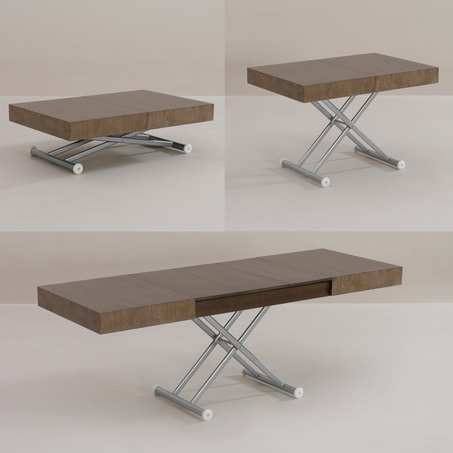 Outdoor box coffee table changes height and extends