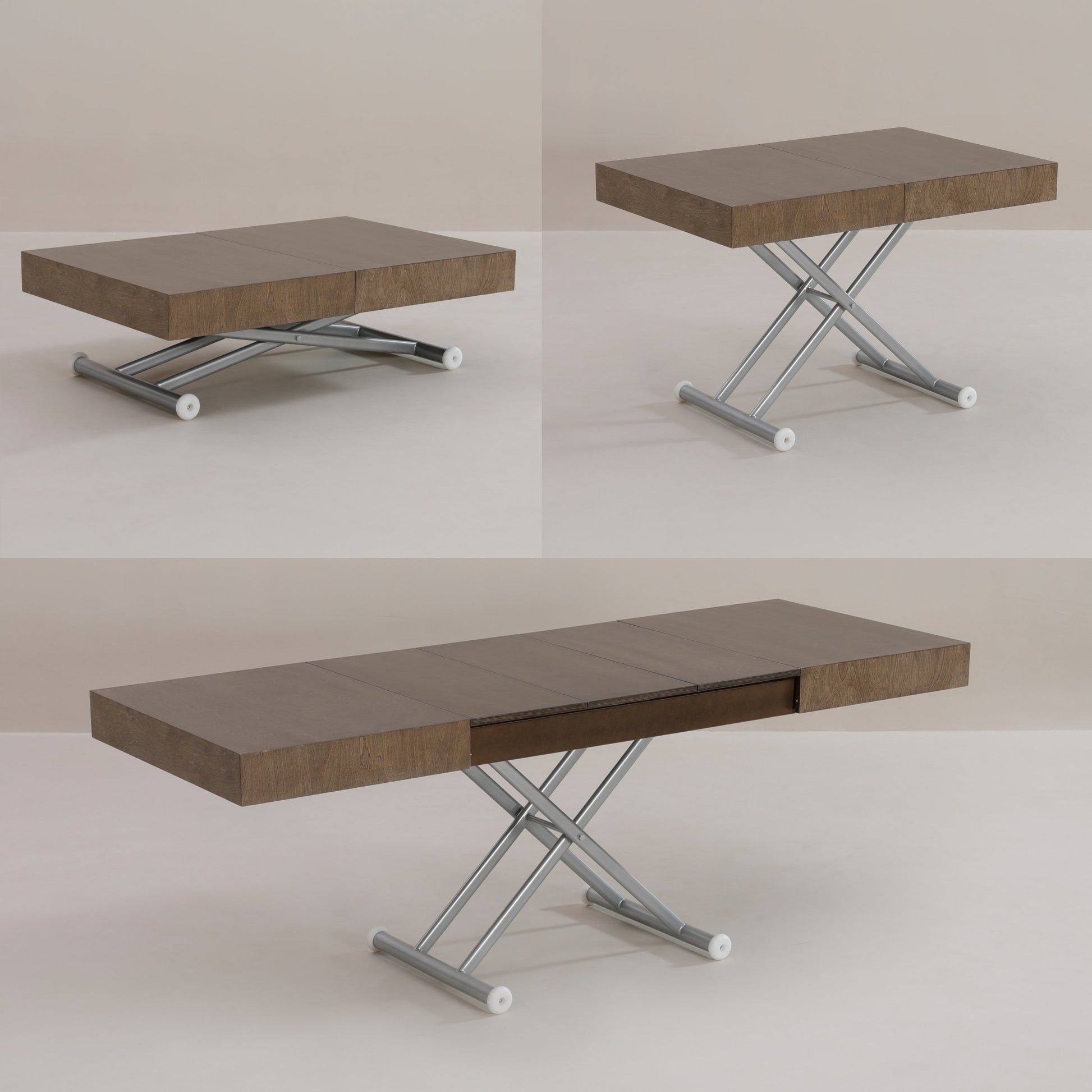 Outdoor box coffee table changes height and extends