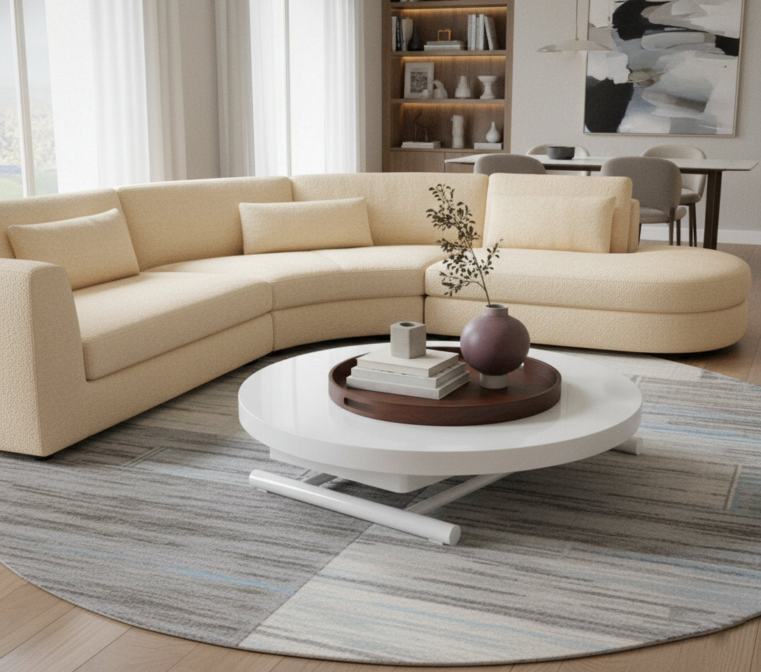 The Oval Round Extending & Lifting Coffee Table - Thumbnail 3